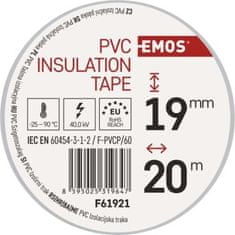 EMOS Izolačná páska PVC 19mm / 20m biela