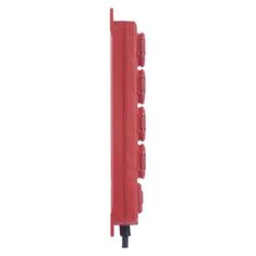 EMOS Predlžovací kábel 3 m / 4 zásuvky / s vypínačom / čierno-červený / guma-neoprén / 1,5 mm2
