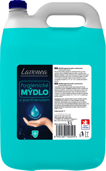 Lavonea hygienické mydlo s panthenolom, antimikrobiálna prísada 5 l