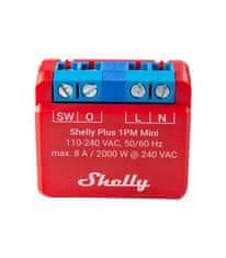 Shelly Shelly Plus 1PM Mini - spínací modul s meraním spotreby 1x 8A (WiFi, Bluetooth)