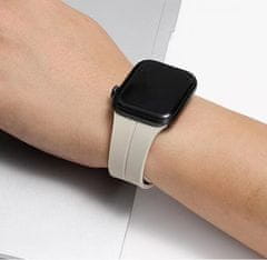 4wrist Silikonový řemínek s magnetickou sponou pro Apple Watch 42/44/45/49 mm - White