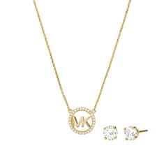 Michael Kors Pozlátená súprava strieborných šperkov MKC1260AN710 (náhrdelník, náušnice)