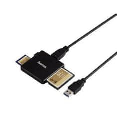 HAMA Multi čítačka kariet USB 3.0, SD/microSD/CF, čierna