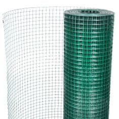 Vidaxl Drôtené pletivo, pozinkované a potiahnuté PVC 10x1 m, zelené
