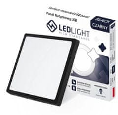 Ledlight  2600 Stropné LED svietidlo 18 W, 1650lm, 3000K (teplá biela), 21 x 21 cm čierna