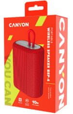 Canyon reproduktor BSP-4, BT V5.0, BLUETRUM AB5365A, 5W, 1200mAh, USB-C, microSD, červená