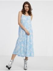 ONLY Bielo-modré dámske vzorované šaty ONLY Nova XL