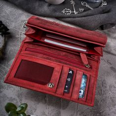 PAOLO PERUZZI Stredná dámska kožená peňaženka T-44-RD RED