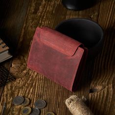PAOLO PERUZZI Stredná dámska kožená peňaženka T-12-HR VINTAGE RED
