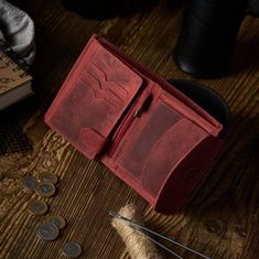 PAOLO PERUZZI Stredná dámska kožená peňaženka T-12-HR VINTAGE RED
