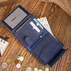 PAOLO PERUZZI Stredná dámska kožená peňaženka T-12-DB BLUE