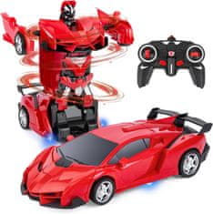 JOJOY® Diaľkovo ovládané transformátorové auto/robot – červená | ROBOCAR