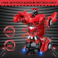JOJOY® Diaľkovo ovládané transformátorové auto/robot – červená | ROBOCAR