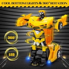 JOJOY® Diaľkovo ovládané transformátorové auto/robot – žltá | ROBOCAR