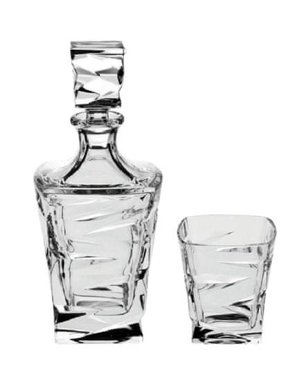 Crystal Bohemia Bohemia Crystal Whisky set Zig Zag 99999/59418/688 (set 1 karafa+ 6 pohárov)