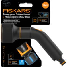 FISKARS Comfort set - zavlažovacia pištoľ s 3 funkciami s rýchlospojkou Comfort STOP 1/2"-5/8"