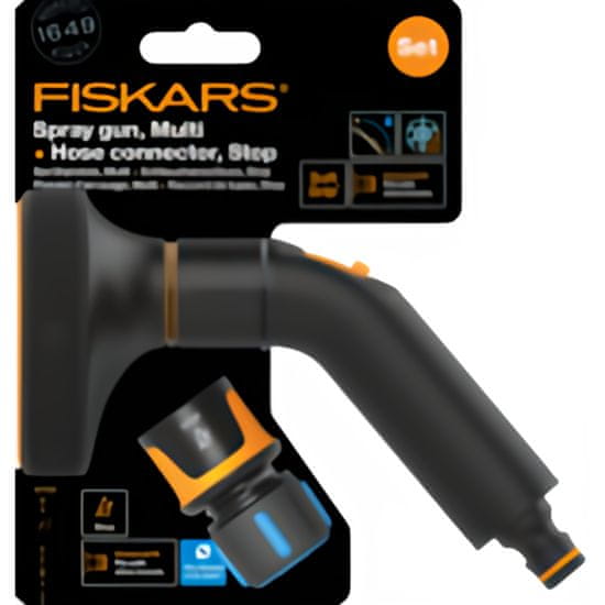 FISKARS Comfort set - zavlažovacia pištoľ multi s rýchlospojkou Comfort STOP 1/2"-5/8"