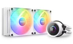 NZXT vodný chladič Kraken 240 RGB / 2x120mm fan / 4-pin PWM / LCD disp. / 6 rokov / biely