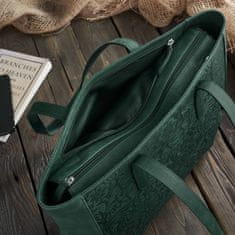 PAOLO PERUZZI Veľká dámska kožená kabelka zelená