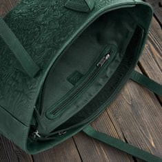 PAOLO PERUZZI Veľká dámska kožená kabelka zelená