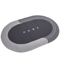 HomeLife Kúpeľňová predložka absorpčná 50 x 80 cm ovál, sivá, AP5220