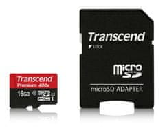 Transcend 16GB microSDHC UHS-I 400x Premium (Class 10) pamäťová karta (s adaptérom)