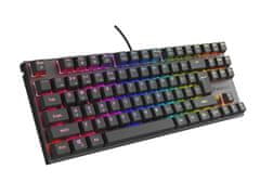 Genesis herná mechanická klávesnica THOR 303/TKL/RGB/Outemu Peach Silent/Drôtová USB/US layout/Čierna