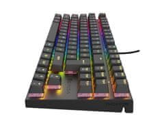 Genesis herná mechanická klávesnica THOR 303/TKL/RGB/Outemu Peach Silent/Drôtová USB/US layout/Čierna