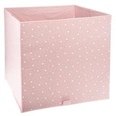 Dekorstyle Textilný košík na hračky Pink Stars 29x29 cm ružový