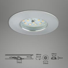 BRILONER BRILONER 3ks sada LED vstavané svietidlo, priemer. 7,5 cm, hliník IP44 BRI 7204-039