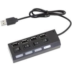 Solex USB HUB 4-portový so samostatnými vypínačmi AK228A