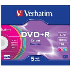 Solex DVD+R VERBATIM slim colour 5ks