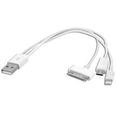 Solex Kábel USBA-IPHONE/iPad/micro USBB 3v1 20cm