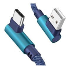 Solex Kábel USBA-USBC 1m 2A modrý uhlový