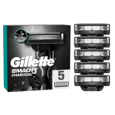 Gillette Mach3 Charcoal Náhradní hlavice do holicího strojku pro muže 5 ks