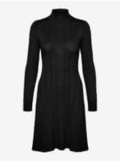 Vero Moda Čierne dámske svetrové šaty VERO MODA Sally L