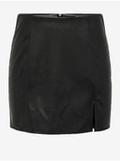 ONLY Čierna dámska koženková mini sukňa ONLY Leni XL