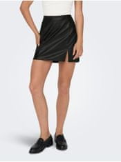ONLY Čierna dámska koženková mini sukňa ONLY Leni XL