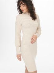 Jacqueline de Yong Krémové dámske svetrové šaty JDY Magda S