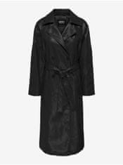 ONLY Čierny dámsky koženkový kabát ONLY Sofia L
