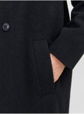 Jack&Jones Čierny pánsky kabát s prímesou vlny Jack & Jones Harry XXL