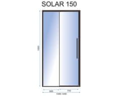 REA Sprchové dvere SOLAR - matné čierne 150