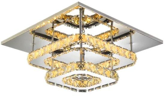 Toolight Krištáľová stropná lampa Plafond LED 24W štvorcová APP409-C APP410-C
