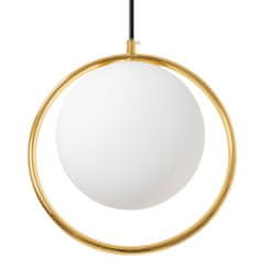 Toolight Stropná lampa visiaca sklenená guľa z bieleho zlata APP430-1CP