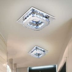 Toolight Krištáľová hranatá stropná lampa Plafond Glamour 8W APP405-C APP406-C