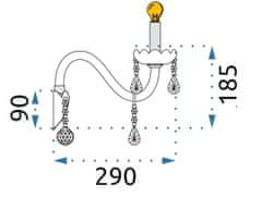 Toolight Krištáľová nástenná lampa 300755