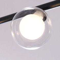 Toolight Kovové priemyselné sklenené stropné svietidlo APP754-8CP Black