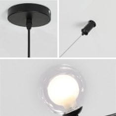Toolight Kovové priemyselné sklenené stropné svietidlo APP755-6CP Black