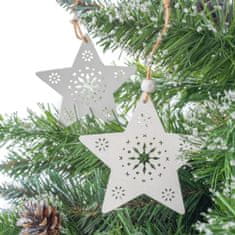 Tutumi Sada drevených vešiakov na vianočný stromček 2ks Biele hviezdy