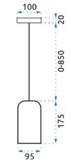 Toolight Betónové závesné svietidlo APP996-1CP B White